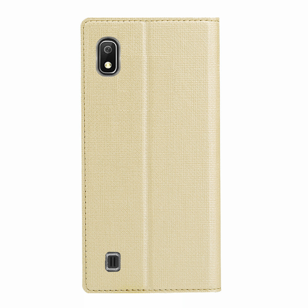 VILI DMX Cross Texture Stand Leather Card Holder Case for Samsung Galaxy A10