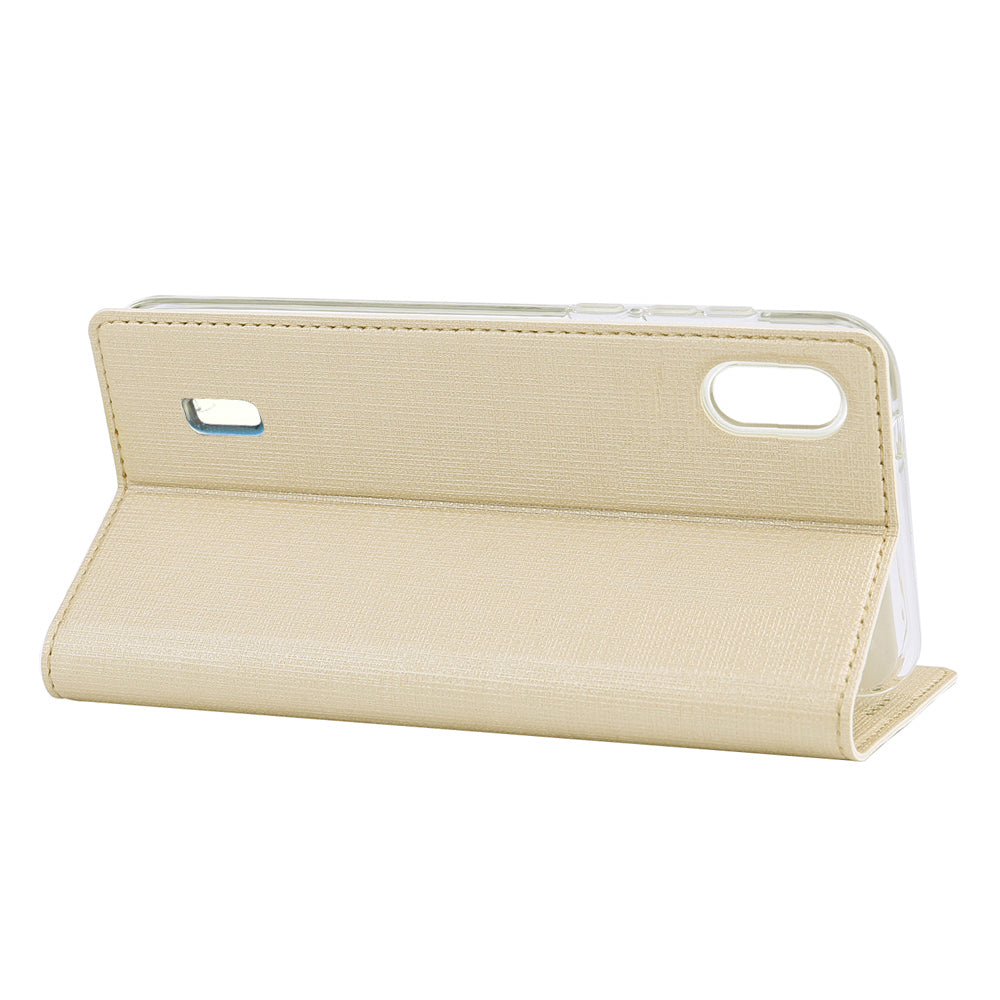 VILI DMX Cross Texture Stand Leather Card Holder Case for Samsung Galaxy A10