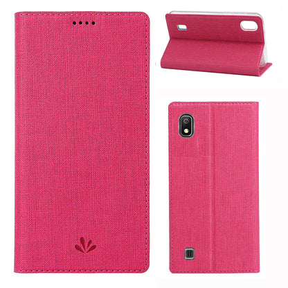 VILI DMX Cross Texture Stand Leather Card Holder Case for Samsung Galaxy A10