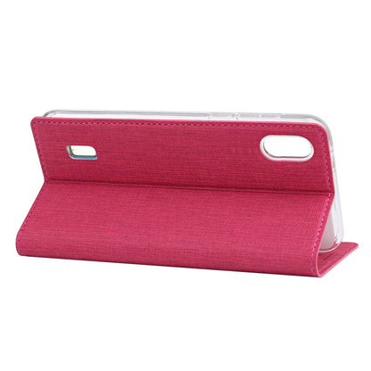 VILI DMX Cross Texture Stand Leather Card Holder Case for Samsung Galaxy A10
