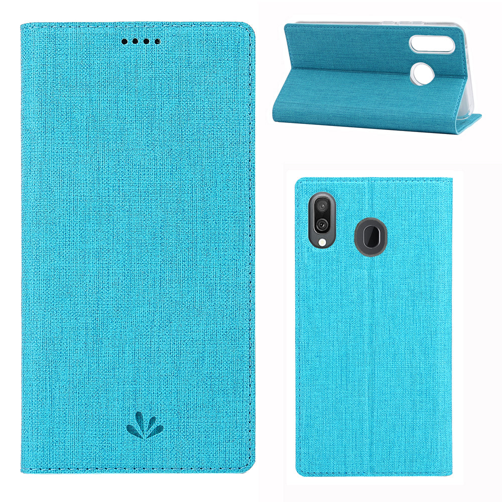 VILI DMX Cross Texture Stand Leather Card Holder Case for Samsung Galaxy A30 / Galaxy A20