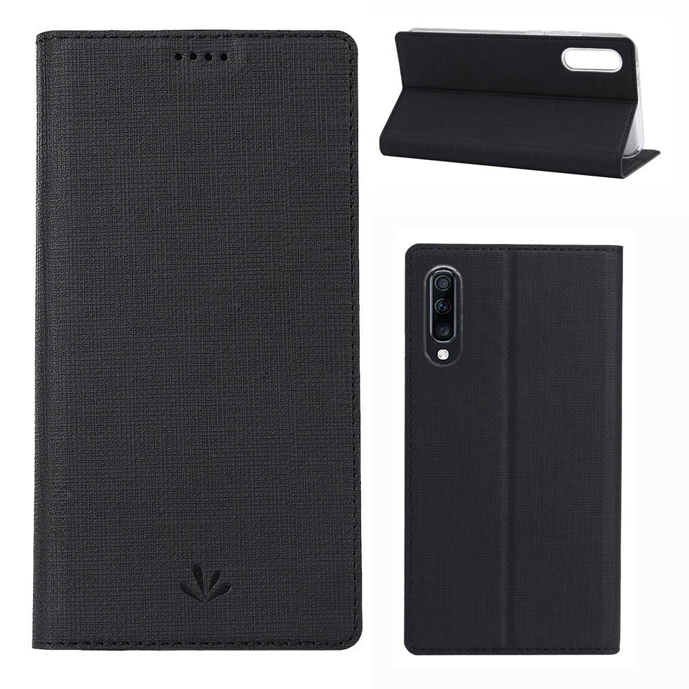 VILI DMX Cross Texture Stand Leather Card Holder Case for Samsung Galaxy A50