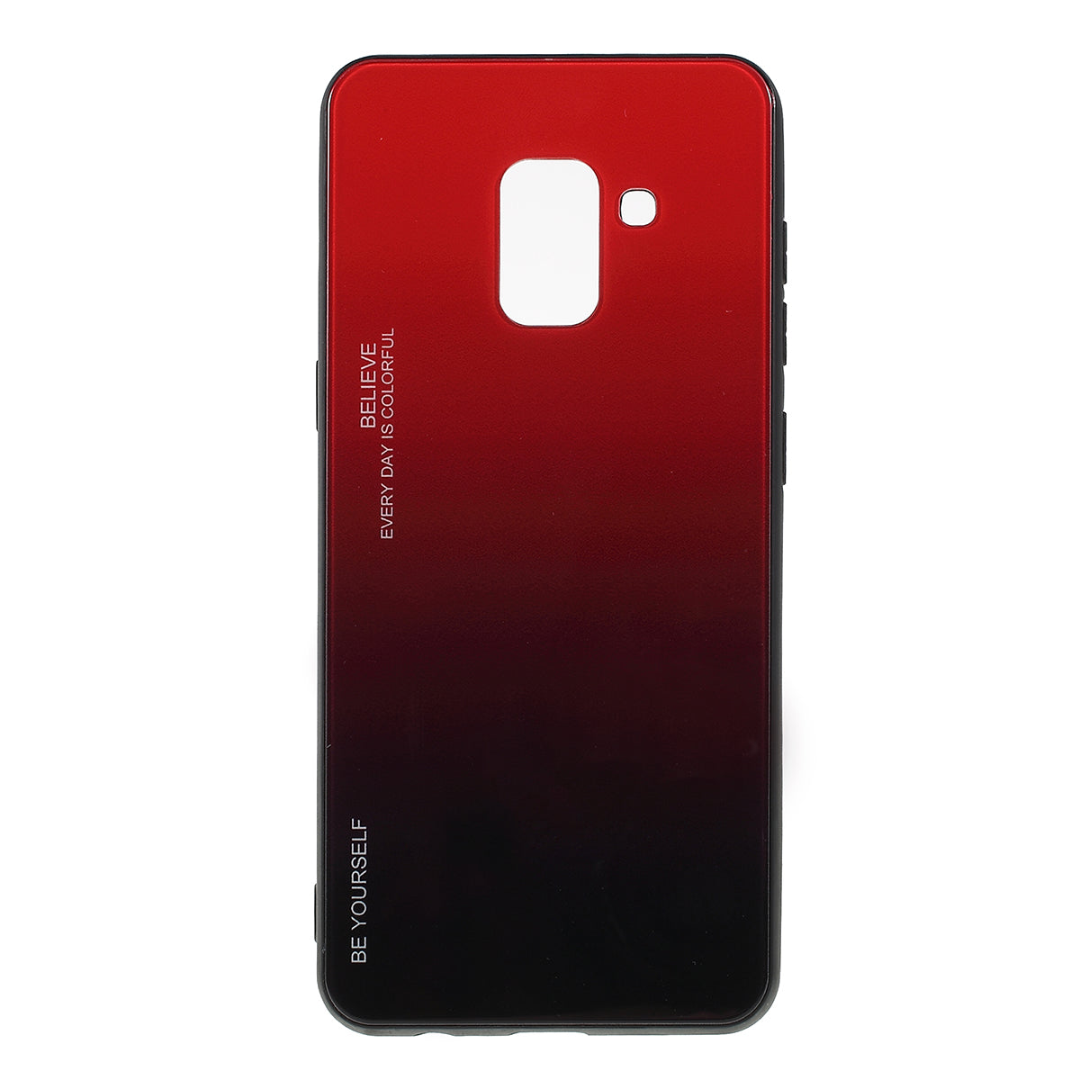 Gradient Color Glass + PC + TPU Phone Case for Samsung Galaxy A8 (2018)