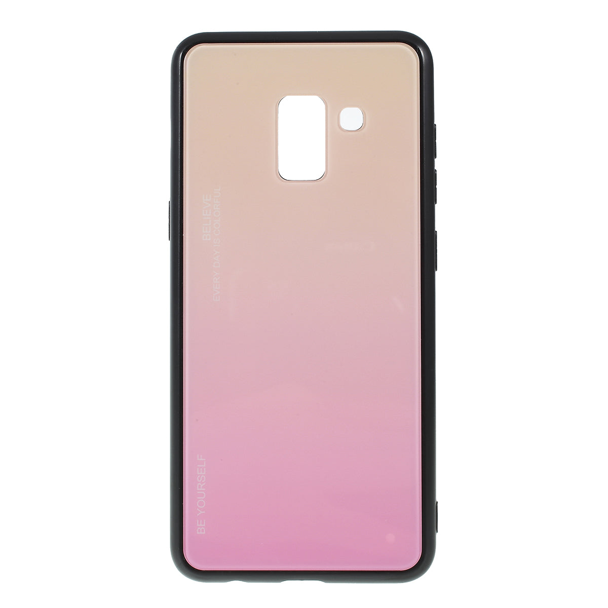 Gradient Color Glass + PC + TPU Phone Case for Samsung Galaxy A8 (2018)