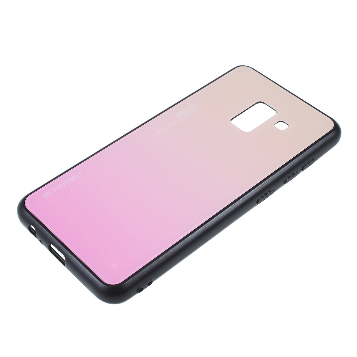 Gradient Color Glass + PC + TPU Phone Case for Samsung Galaxy A8 (2018)