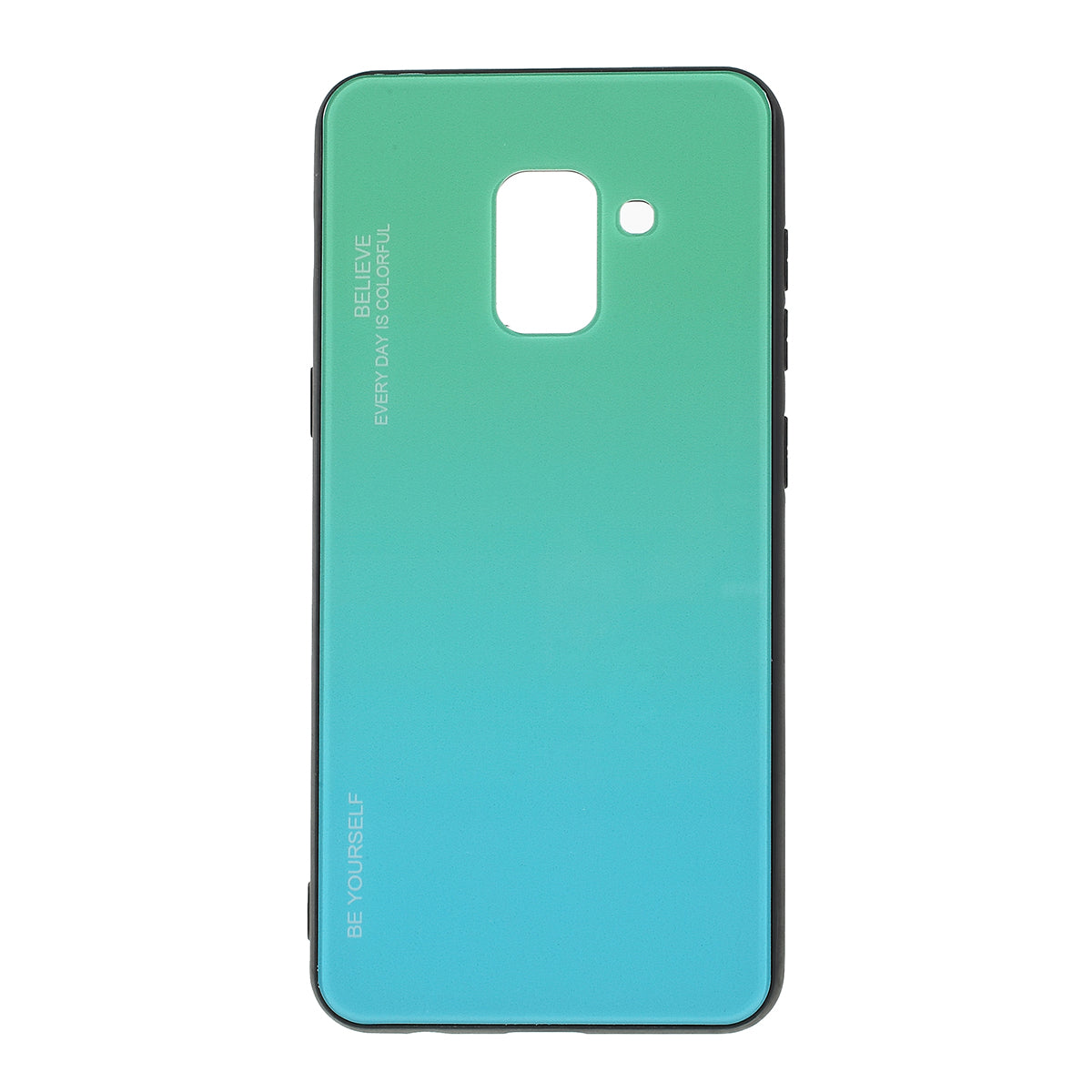 Gradient Color Glass + PC + TPU Phone Case for Samsung Galaxy A8 (2018)