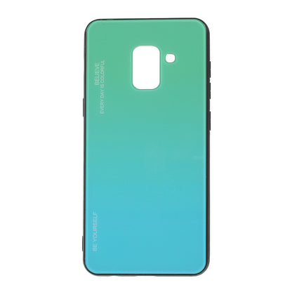 Gradient Color Glass + PC + TPU Phone Case for Samsung Galaxy A8 (2018)