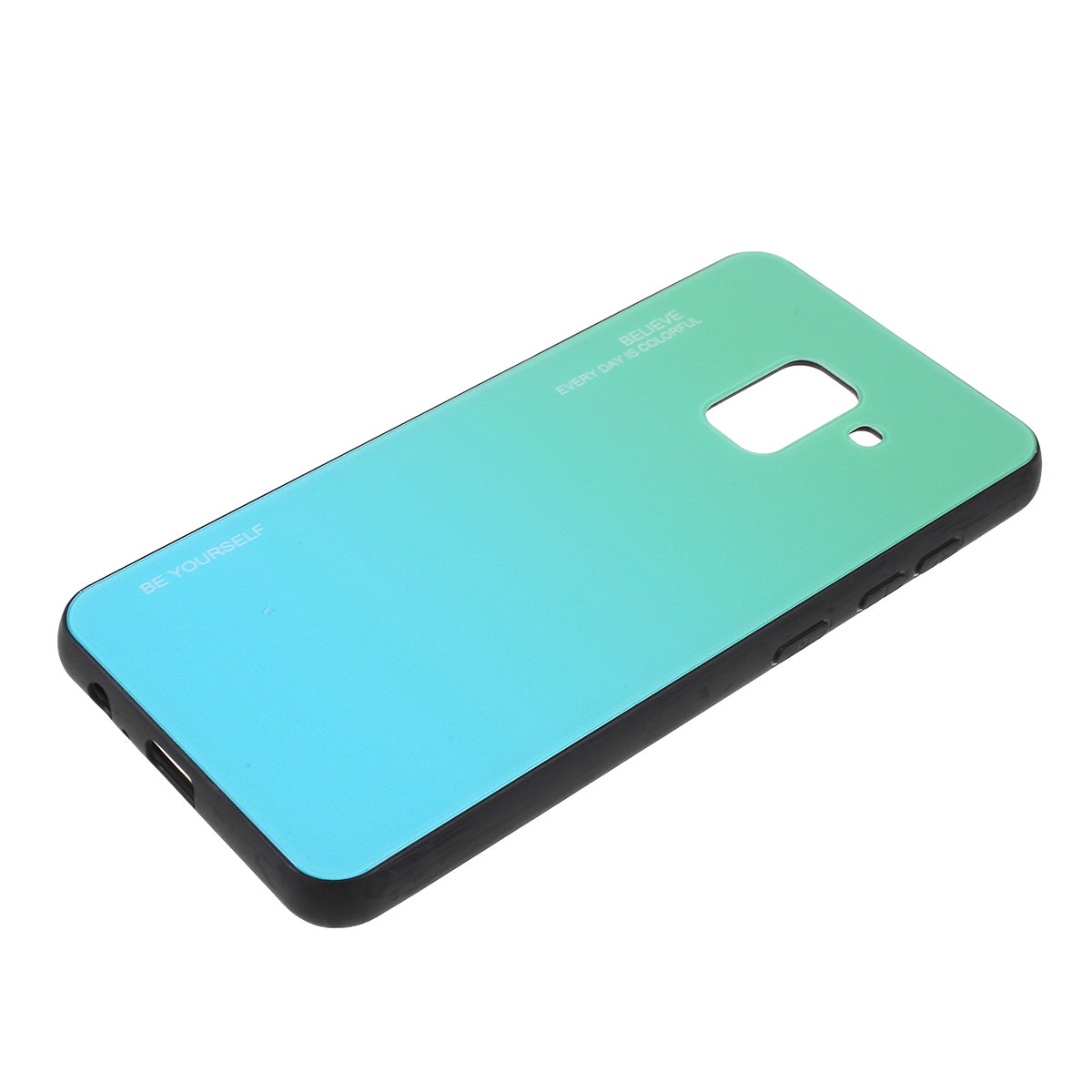 Gradient Color Glass + PC + TPU Phone Case for Samsung Galaxy A8 (2018)