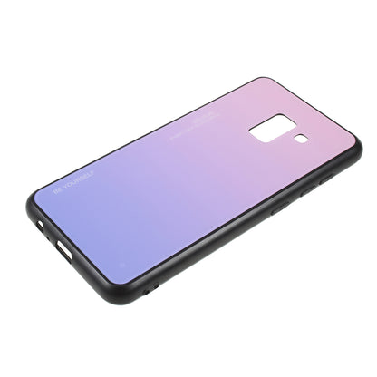 Gradient Color Glass + PC + TPU Phone Case for Samsung Galaxy A8 (2018)