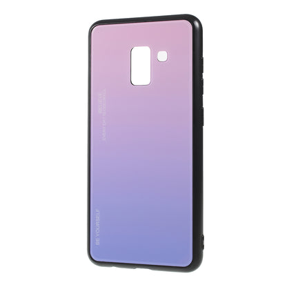 Gradient Color Glass + PC + TPU Phone Case for Samsung Galaxy A8 (2018)
