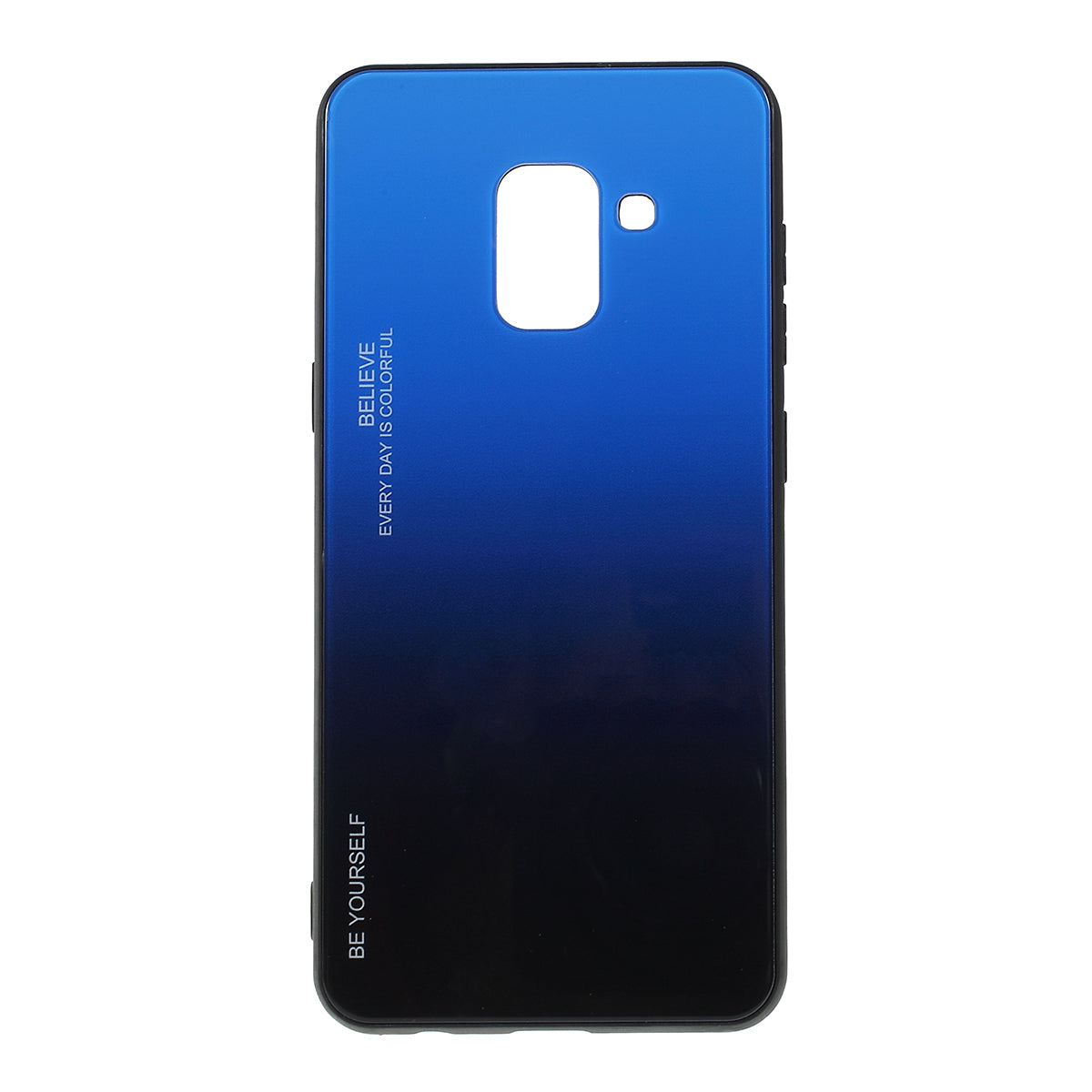 Gradient Color Glass + PC + TPU Phone Case for Samsung Galaxy A8 (2018)