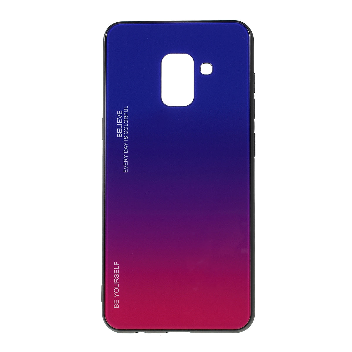 Gradient Color Glass + PC + TPU Phone Case for Samsung Galaxy A8 (2018)