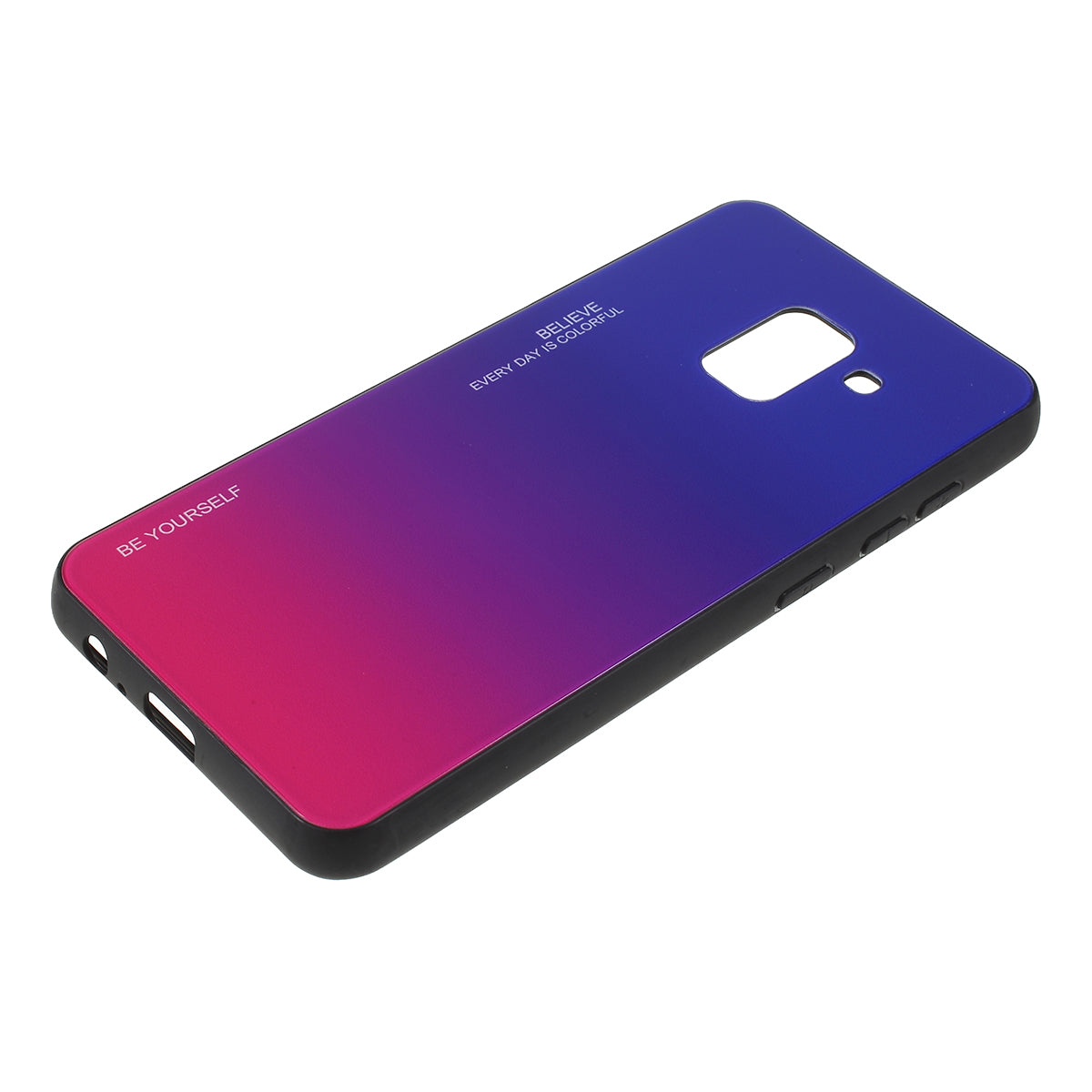 Gradient Color Glass + PC + TPU Phone Case for Samsung Galaxy A8 (2018)