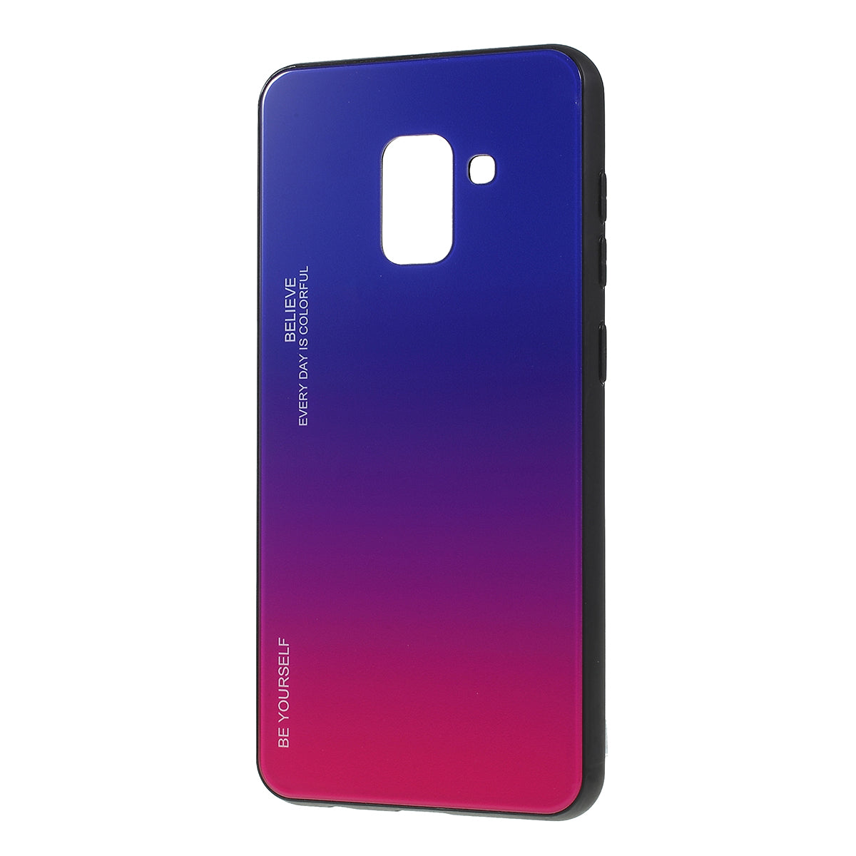 Gradient Color Glass + PC + TPU Phone Case for Samsung Galaxy A8 (2018)