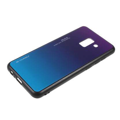 Gradient Color Glass + PC + TPU Phone Case for Samsung Galaxy A8 (2018)