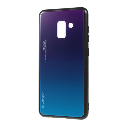 Gradient Color Glass + PC + TPU Phone Case for Samsung Galaxy A8 (2018)