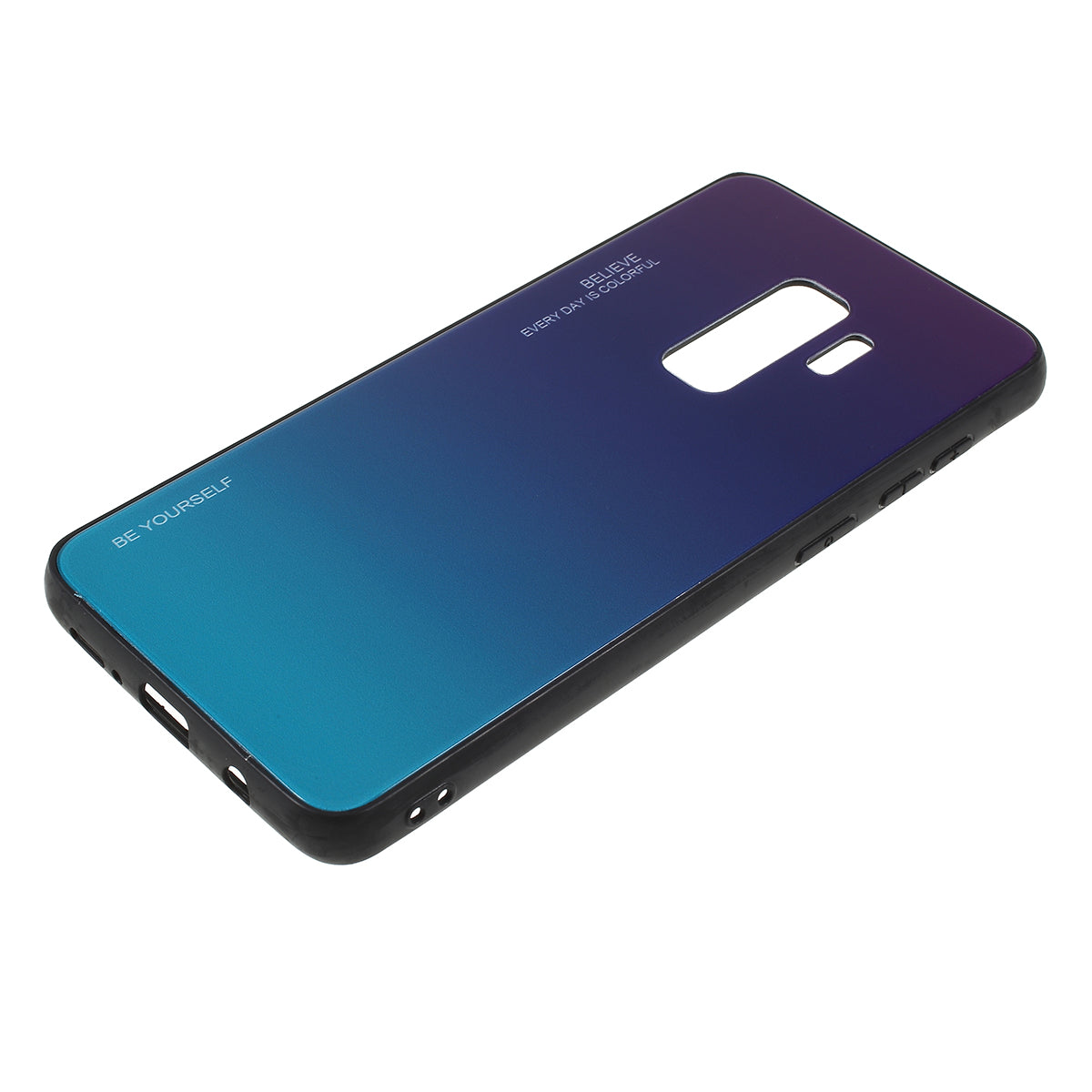 Gradient Color Glass + PC + TPU Phone Case for Samsung Galaxy S9 Plus G965