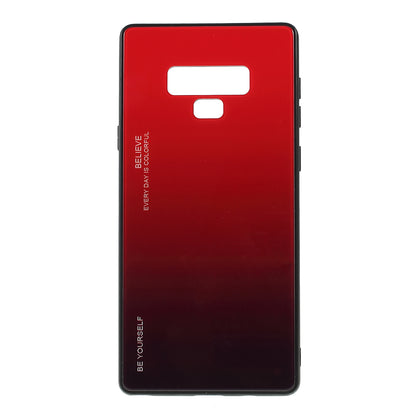 Gradient Color Glass + PC + TPU Phone Case for  Samsung Galaxy Note9 SM-N960