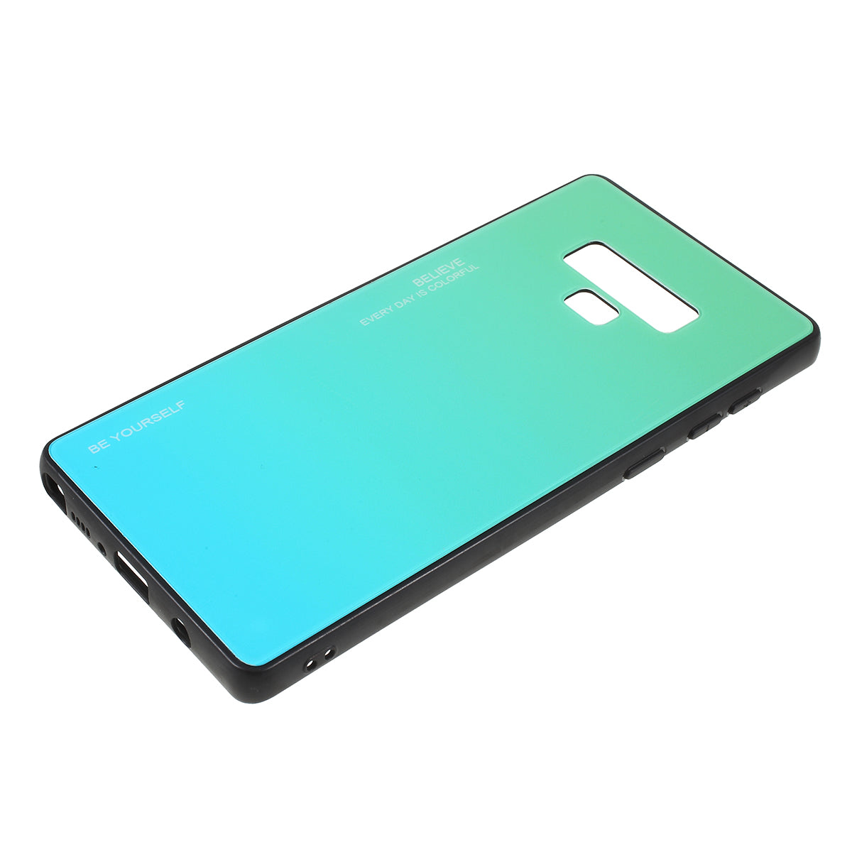 Gradient Color Glass + PC + TPU Phone Case for  Samsung Galaxy Note9 SM-N960