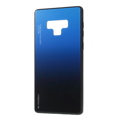 Gradient Color Glass + PC + TPU Phone Case for  Samsung Galaxy Note9 SM-N960