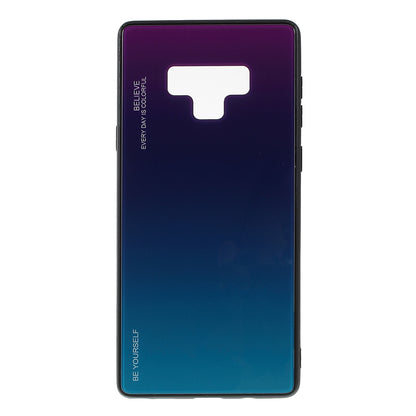 Gradient Color Glass + PC + TPU Phone Case for  Samsung Galaxy Note9 SM-N960