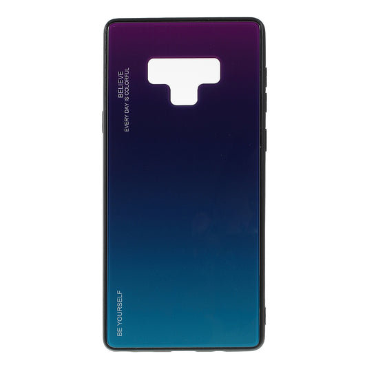 Gradient Color Glass + PC + TPU Phone Case for  Samsung Galaxy Note9 SM-N960
