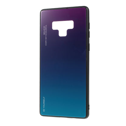 Gradient Color Glass + PC + TPU Phone Case for  Samsung Galaxy Note9 SM-N960