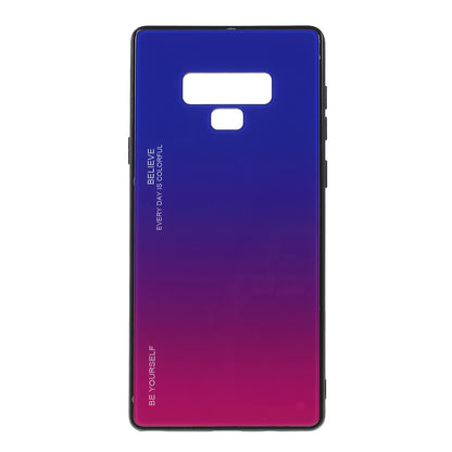 Gradient Color Glass + PC + TPU Phone Case for  Samsung Galaxy Note9 SM-N960