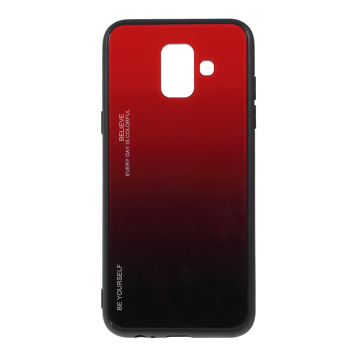 Gradient Color Glass + PC + TPU Combo Mobile Phone Case for Samsung Galaxy A6 (2018)