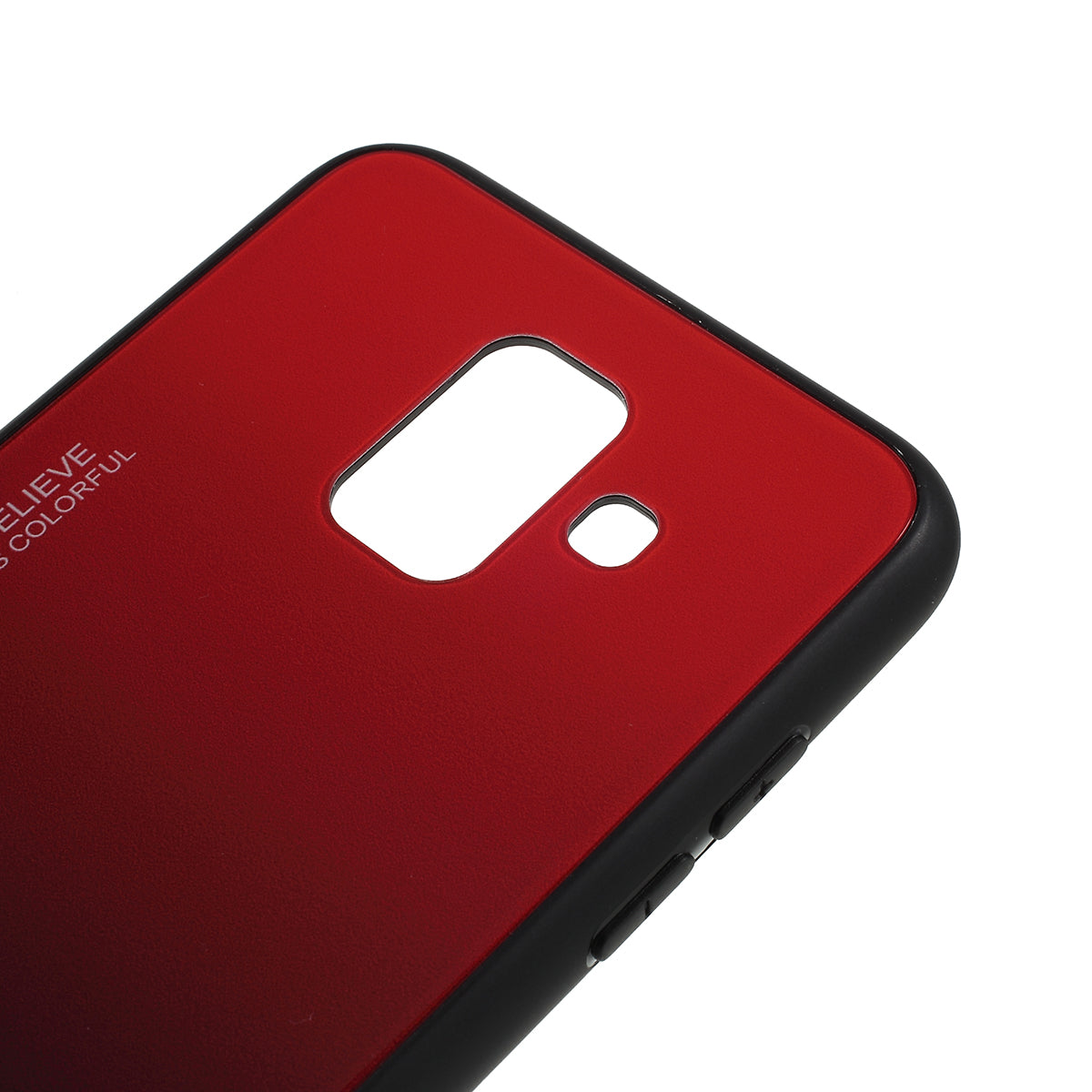 Gradient Color Glass + PC + TPU Combo Mobile Phone Case for Samsung Galaxy A6 (2018)