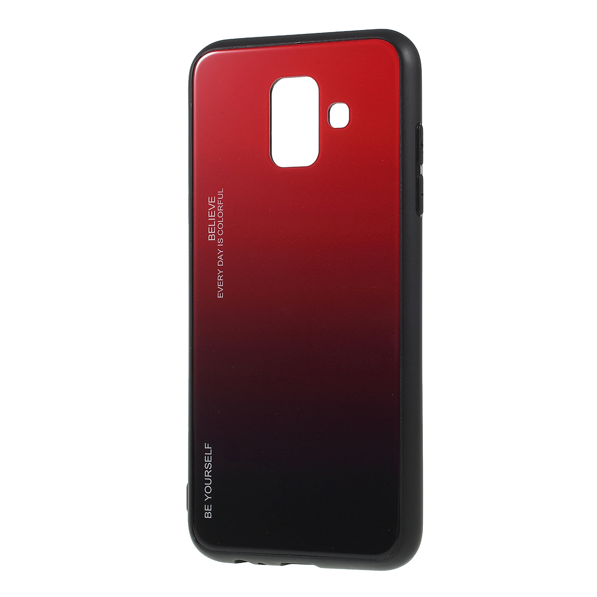 Gradient Color Glass + PC + TPU Combo Mobile Phone Case for Samsung Galaxy A6 (2018)
