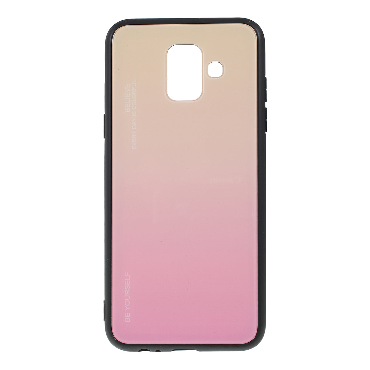 Gradient Color Glass + PC + TPU Combo Mobile Phone Case for Samsung Galaxy A6 (2018)