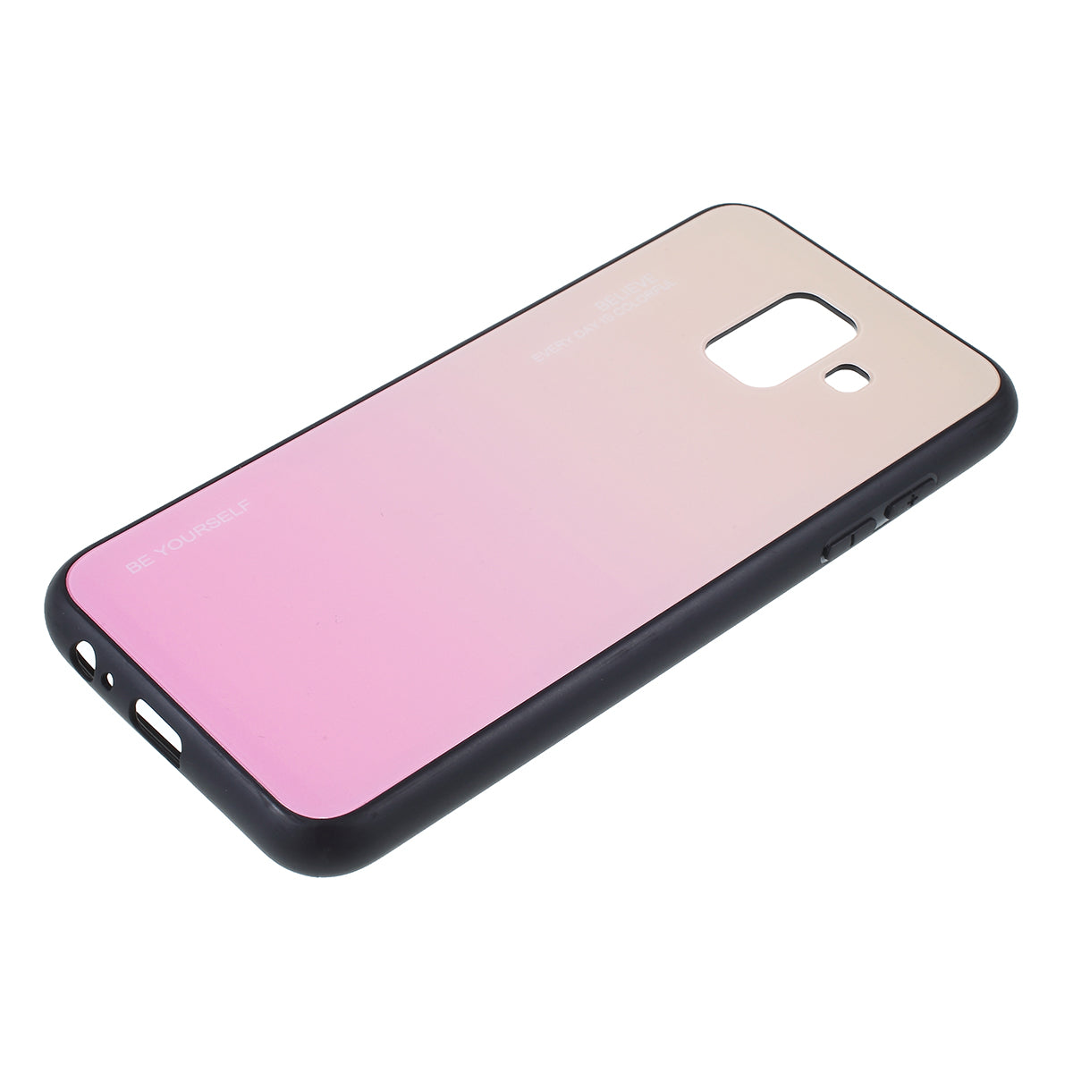 Gradient Color Glass + PC + TPU Combo Mobile Phone Case for Samsung Galaxy A6 (2018)