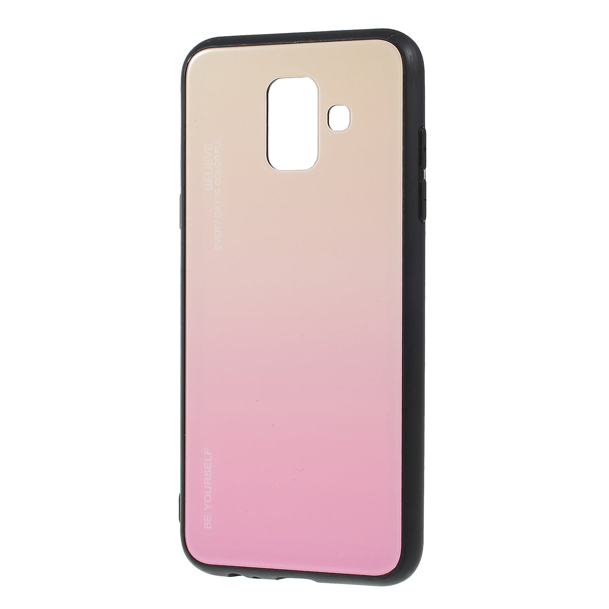 Gradient Color Glass + PC + TPU Combo Mobile Phone Case for Samsung Galaxy A6 (2018)