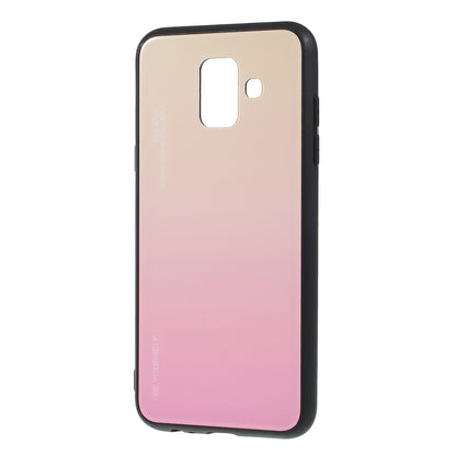 Gradient Color Glass + PC + TPU Combo Mobile Phone Case for Samsung Galaxy A6 (2018)