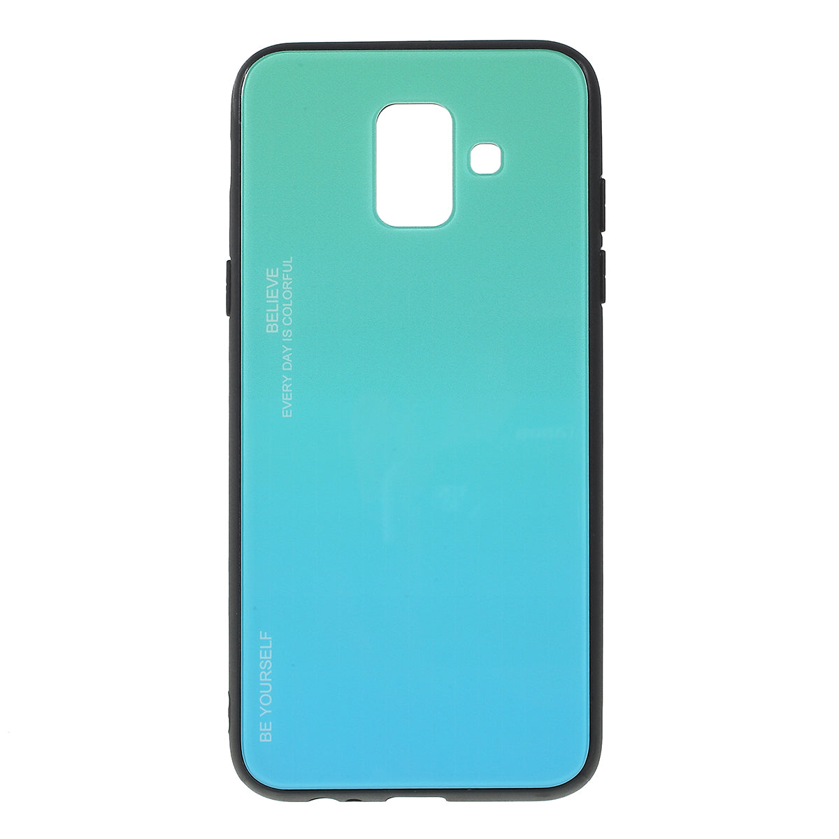 Gradient Color Glass + PC + TPU Combo Mobile Phone Case for Samsung Galaxy A6 (2018)