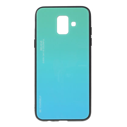 Gradient Color Glass + PC + TPU Combo Mobile Phone Case for Samsung Galaxy A6 (2018)