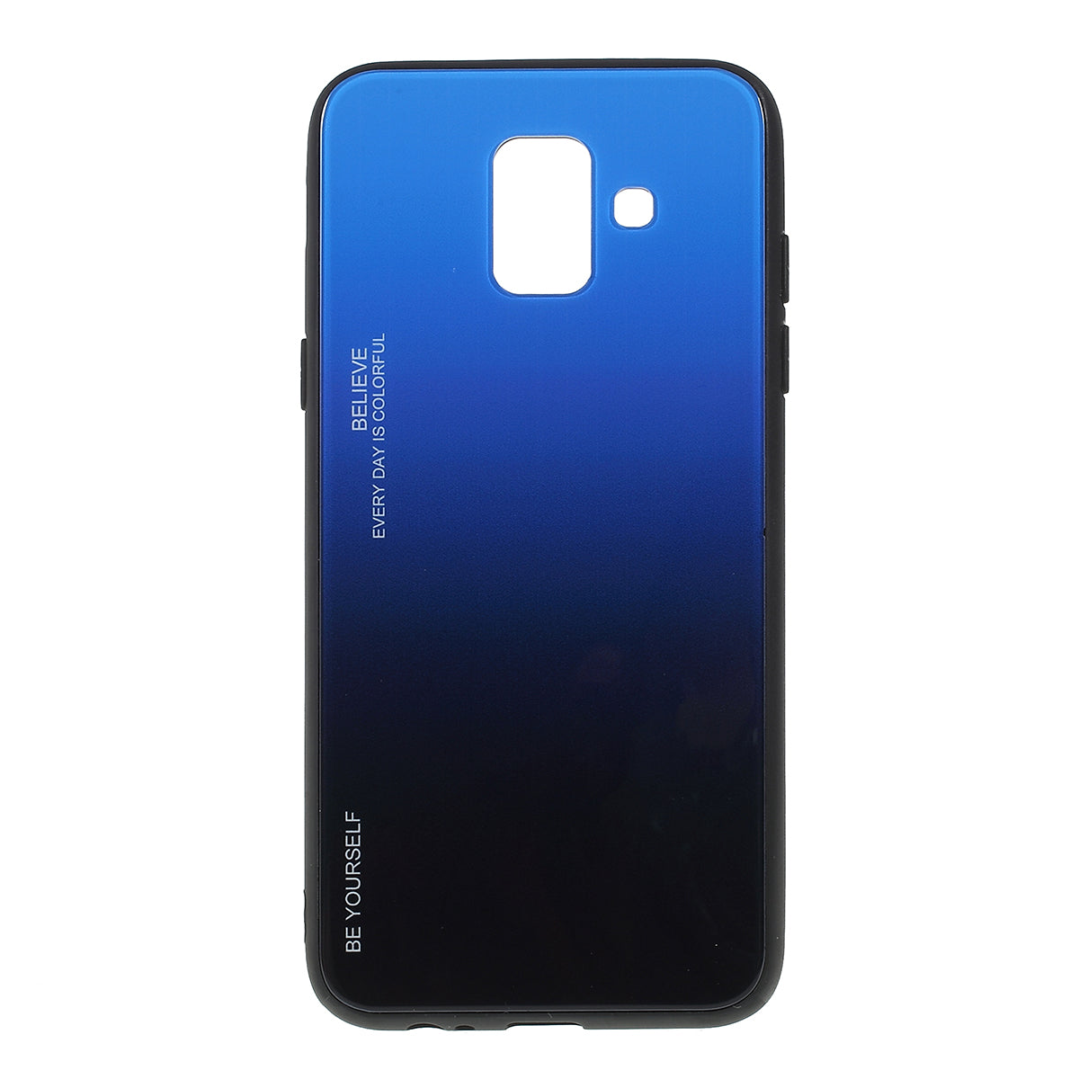 Gradient Color Glass + PC + TPU Combo Mobile Phone Case for Samsung Galaxy A6 (2018)