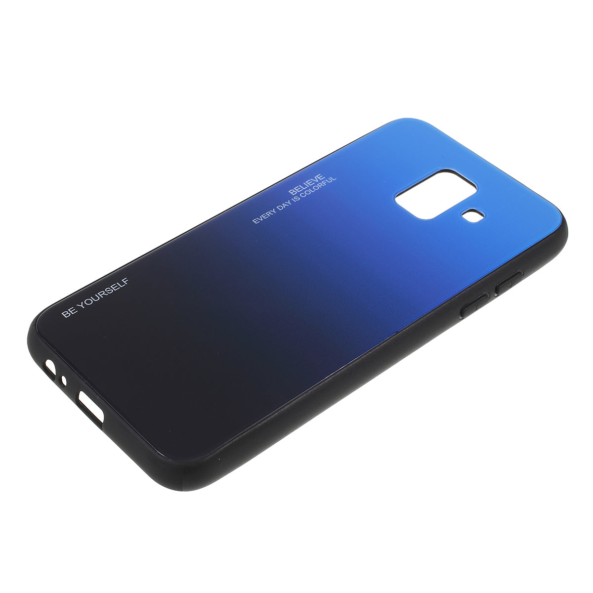 Gradient Color Glass + PC + TPU Combo Mobile Phone Case for Samsung Galaxy A6 (2018)