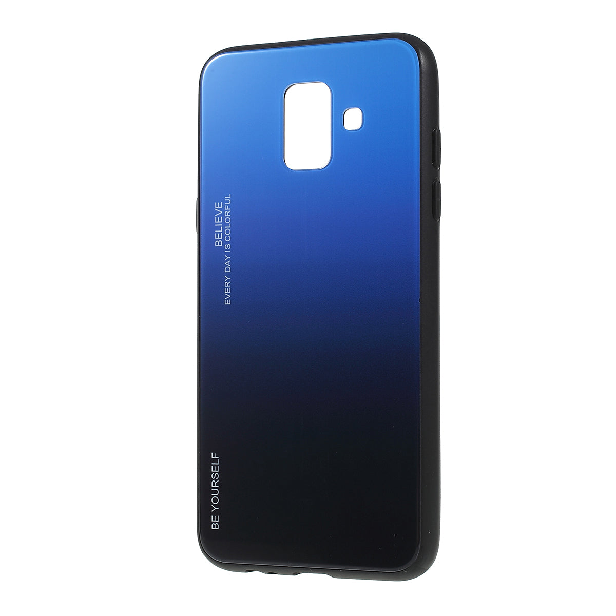 Gradient Color Glass + PC + TPU Combo Mobile Phone Case for Samsung Galaxy A6 (2018)