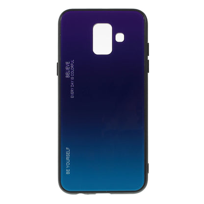 Gradient Color Glass + PC + TPU Combo Mobile Phone Case for Samsung Galaxy A6 (2018)