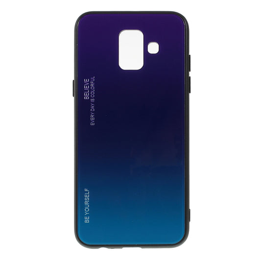 Gradient Color Glass + PC + TPU Combo Mobile Phone Case for Samsung Galaxy A6 (2018)