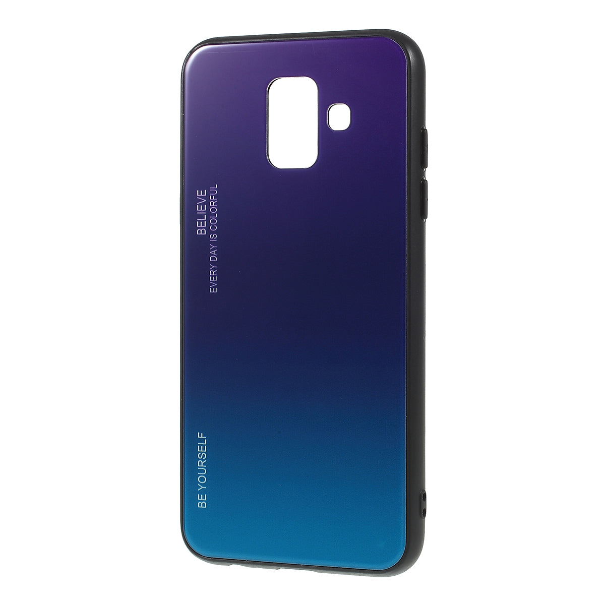 Gradient Color Glass + PC + TPU Combo Mobile Phone Case for Samsung Galaxy A6 (2018)