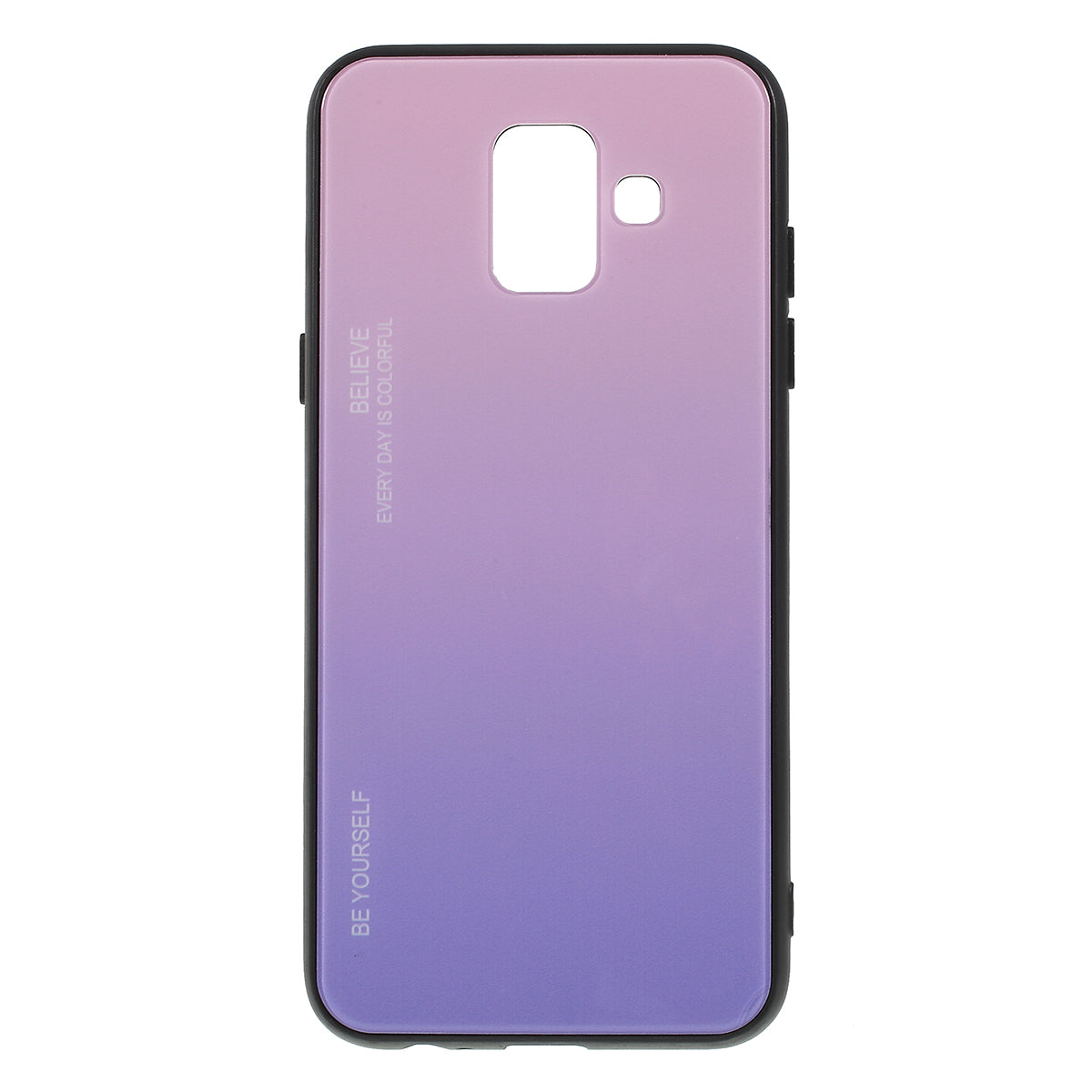 Gradient Color Glass + PC + TPU Combo Mobile Phone Case for Samsung Galaxy A6 (2018)