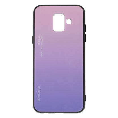 Gradient Color Glass + PC + TPU Combo Mobile Phone Case for Samsung Galaxy A6 (2018)