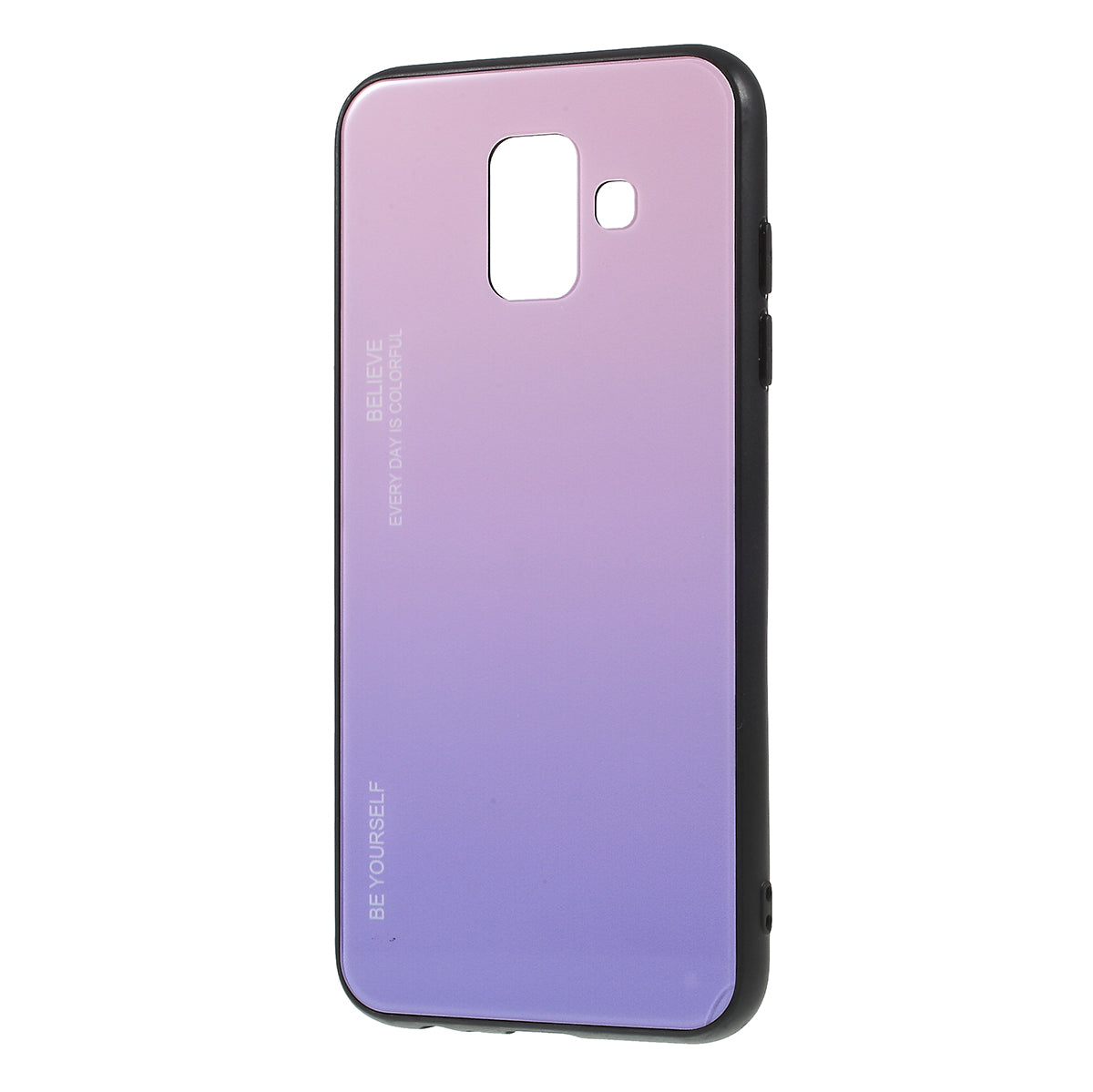 Gradient Color Glass + PC + TPU Combo Mobile Phone Case for Samsung Galaxy A6 (2018)