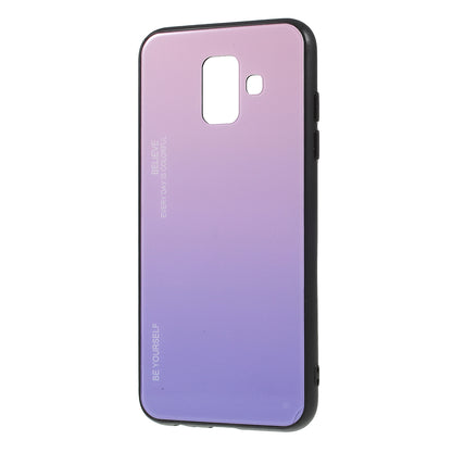 Gradient Color Glass + PC + TPU Combo Mobile Phone Case for Samsung Galaxy A6 (2018)