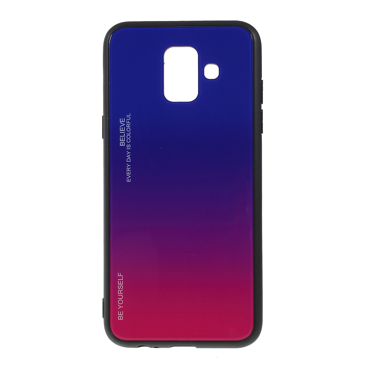 Gradient Color Glass + PC + TPU Combo Mobile Phone Case for Samsung Galaxy A6 (2018)