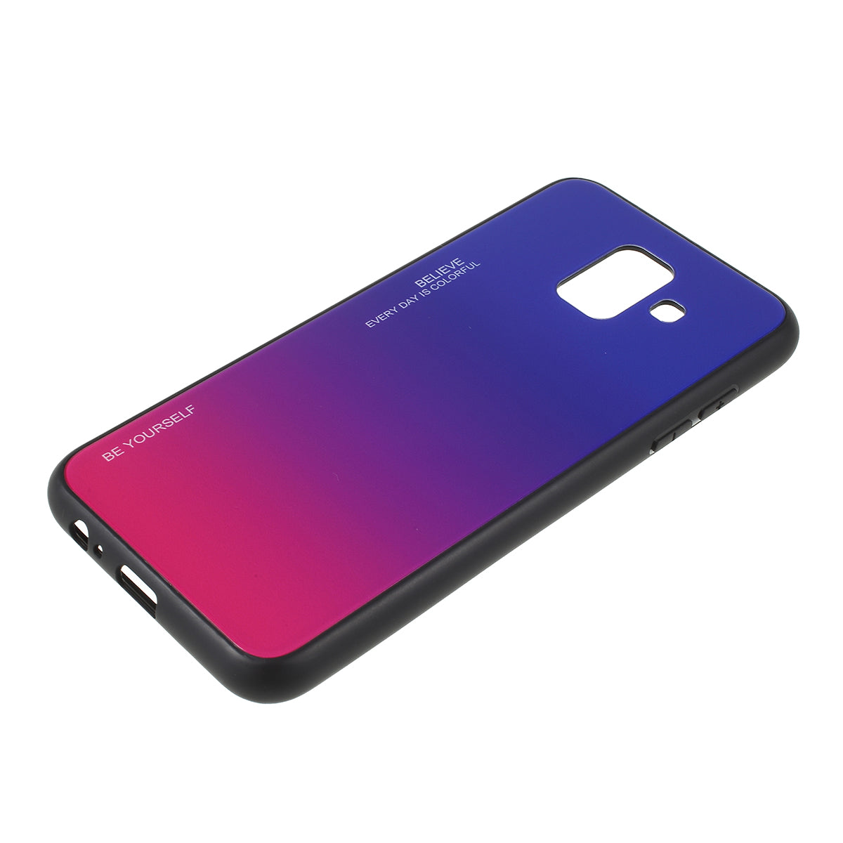 Gradient Color Glass + PC + TPU Combo Mobile Phone Case for Samsung Galaxy A6 (2018)