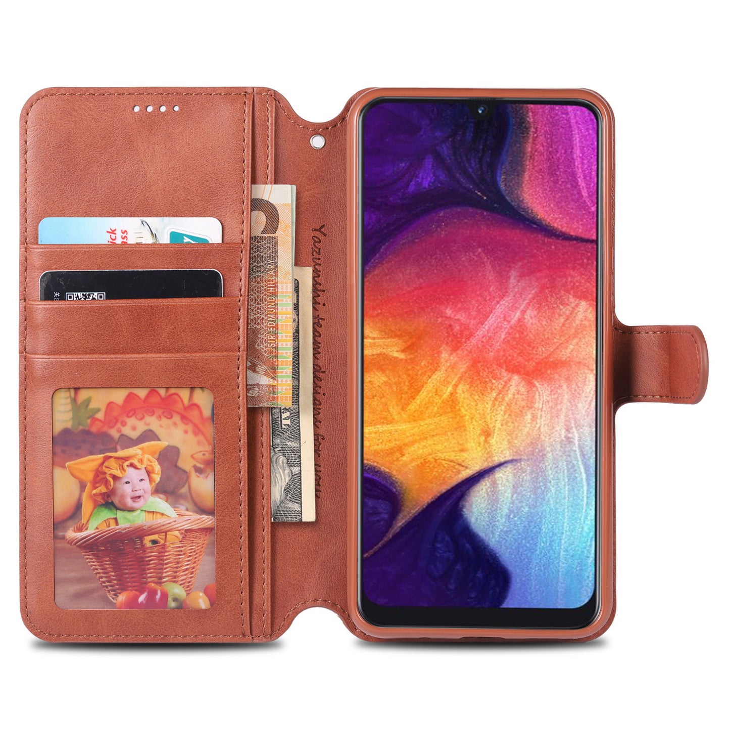 AZNS Wallet Leather Stand Phone Cover Shell for Samsung Galaxy A70